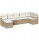 Zestaw 7-częściowej sofy ogrodowej z poduszkami Beżowy Poli Rattan 2