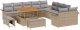 13-częściowy zestaw sof ogrodowych z poduszkami beżowy polirattan akacja 1