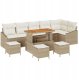 vidaXL Zestaw 9-częściowy sofy ogrodowej z poduszkami Beżowy Polirattan 13