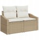 vidaXL Zestaw 9-częściowy sofy ogrodowej z poduszkami Beżowy Polirattan 5