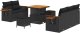 vidaXL Zestaw sof ogrodowych 8-częściowy z poduszkami czarny poli rattan akacja 2