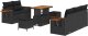 8-częściowy zestaw sof ogrodowych vidaXL z poduszkami Czarny Polirattan Akacja 1