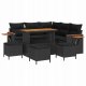 9-elementowy zestaw sof ogrodowych vidaXL z poduszkami Czarny Polirattan Akacja 14