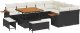 vidaXL 12-częściowy Zestaw Sofy Ogrodowej z Poduszkami Czarny Polirattan Akacja 1
