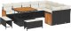 vidaXL 12-częściowy zestaw sof ogrodowych z poduszkami czarny polirattan akacja 1