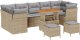 10-częściowy zestaw sof ogrodowych z poduszkami beżowy polirattan akacja 1