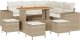 Zestaw sof ogrodowych vidaXL 9 części z poduszkami beżowy polirattan akacja 1