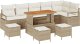 10-częściowy zestaw sof ogrodowych vidaXL z poduszkami beżowy poli rattan akacja 1
