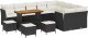vidaXL Zestaw sofy ogrodowej 13-elementowy z poduszkami czarny Polirattan akacja 2