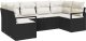 vidaXL Zestaw sof ogrodowych 6 elementów z poduszkami Czarny Polirattan 1