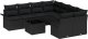 vidaXL 9-częściowy zestaw sof ogrodowych z poduszkami czarny polirattan 1