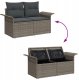 vidaXL Zestaw 4-częściowy sof ogrodowych z poduszkami Szary Polirattan 9