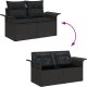 vidaXL 4-częściowy zestaw sofy ogrodowej z poduszkami czarny polirattan 4