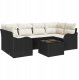 vidaXL 7-częściowy zestaw sof ogrodowych z poduszkami Czarny Polirattan 2