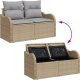 Zestaw sofy ogrodowej vidaXL 7 części z poduszkami beżowy polirattan 4