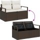 3 Częściowy Zestaw Sof Ogrodowych z Poduszkami Brązowy Polirattan 3