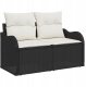 vidaXL 5-częściowy zestaw sof ogrodowych z poduszkami czarny polirattan 4