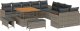 vidaXL 13-elementowy zestaw sofy ogrodowej z poduszkami szary polirattan akacja 1