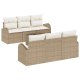 Zestaw 7-elementowy sofy ogrodowej z poduszkami Beżowy Poli Rattan 1