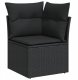 Zestaw 5-częściowy sofa ogrodowa z poduszkami czarny polirattan akacja 5
