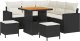 8-częściowy zestaw sof ogrodowych z poduszkami Czarny Polirattan Akacja 1