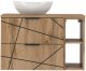 Szafka łazienkowa blatem 80 cm, regałem i umywalką WOOD szuflady DĄB WOTAN 2
