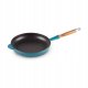 Le Creuset Cuguna panna ar koka rokturi O28cm zila 0024147324386 2