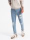Washowane męskie jeansowe spodnie TAPERED FIT z przetarciami  błękitne V1 OM-PADP-0163 XL 1