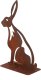 DECORATION HARE RUST 19.3X10X27CM 2