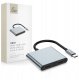 Adapter Tech-Protect HB08 HUB 4in1 USB-C, USB-A 2.0, 2xHDMI 4K 60Hz Space Grey 1