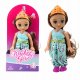 Mini Laleczka Księżniczka Korona Zdobiona Sukienka 17cm Mix 1