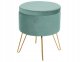 Puf ze schowkiem welurowy ⌀ 42 cm zielony SILAS 1