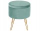 Puf ze schowkiem welurowy ⌀ 42 cm zielony SILAS 4