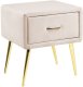 Szafka nocna FLAYAT Welur Jasnobeżowy 1