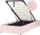 Łóżko z pojemnikiem Boucle DINAN 90 x 200 cm Pastelowy róż 1