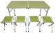 STOLIK TURYSTYCZNY SKŁADANY KEMPINGOWY 120X60X70/62/55CM + 4 KRZESŁA ZIELONY 1