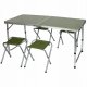 STOLIK TURYSTYCZNY SKŁADANY KEMPINGOWY 120X60X70/62/55CM + 4 KRZESŁA ZIELONY 2