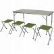 STOLIK TURYSTYCZNY SKŁADANY KEMPINGOWY 120X60X70/62/55CM + 4 KRZESŁA ZIELONY 3