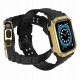 Pasek z etui ochronnym Protect Strap Band do Apple Watch 38 / 40 / 41 mm opaska obudowa pancerna - czarny, złoty 1