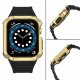 Pasek z etui ochronnym Protect Strap Band do Apple Watch 38 / 40 / 41 mm opaska obudowa pancerna - czarny, złoty 3