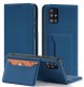Magnet Card Case etui do Samsung Galaxy A12 5G pokrowiec portfel na karty kartę podstawka niebieski 1