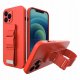 Rope Case silikonowe etui ze smyczą torebka smycz pasek do Redmi Note 11 Pro czerwony 1