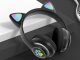 Słuchawki bezprzewodowe bluetooth radio fm mp3 kocie uszy podświetlenie led 1
