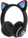 Słuchawki bezprzewodowe bluetooth radio fm mp3 kocie uszy podświetlenie led 8