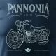 Koszulka z motocyklem na motor Pannonia panonia męska granatowa REGULAR M 2