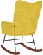 vidaXL Fotel bujany, żółty, tapicerowany aksamitem 5