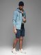 Krótkie spodenki dresowe męskie RELAXED FIT w stylu athleisure  granatowe V4 OM-SRWS-0122 M 2