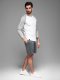 Dresowe krótkie spodenki męskie RELAXED FIT w stylu athleisure  grafitowe V3 OM-SRWS-0122 M 2