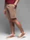 Krótkie spodenki męskie dresowe RELAXED FIT w stylu athleisure  jasnobrązowe V2 OM-SRWS-0122 M 2