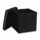 Pufa składana M - 30x30x30cm aksamit czarna 2
